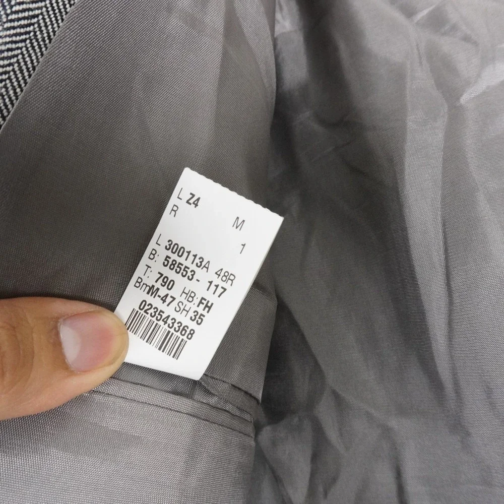 Lauren Ralph Lauren Men's Tweed Herringbone Wool Blazer 48R Gray Sport Coat